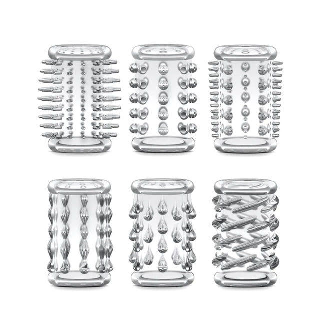 6pcs Penis Sleeve Male Erection Enlargement Spike Cock Cover Delayed Ejaculation G-spot Stimulate Orgasm Sex Toys for Men Couple