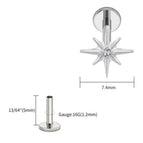 Tit 1.2x5x7.4mm / Earrings / Ears|Star