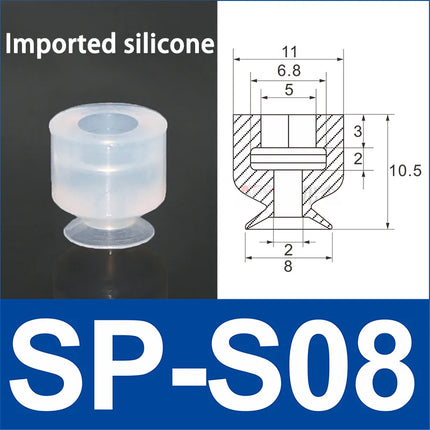10Pcs Industrial robotic arm small vacuum suction cup single-layer SP double-layer DP three-layer MP silicone strong suction cup
