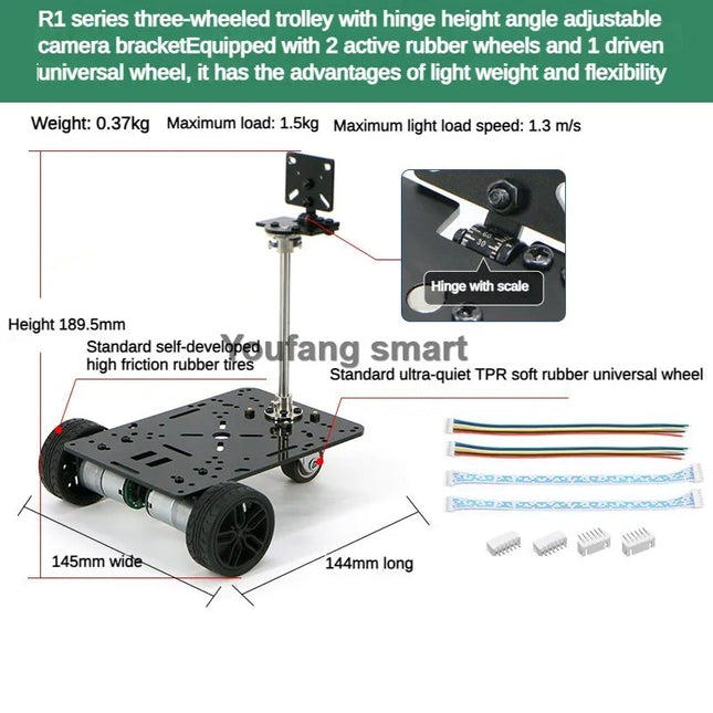 3WD 4WD Car Chassis with Camera Bracket Caster Wheel Encoder Motor Robot Car For Arduino Raspberry Pi Programmable Robot DIY Kit