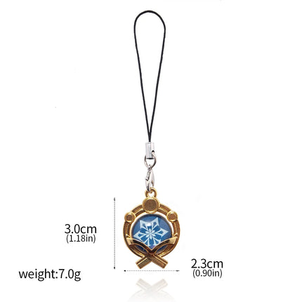 Game Genshin Impact Vision Keychain Luminous 7 Element Double Side Glass Pendant Eye Of Original Keyring Phone Charms Souvenir