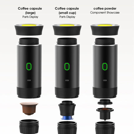 Wireless Electric Portable Espresso Coffee Machine for Car & Home Camping Coffee Maker 3-in-1 Capsule Powder Travel Coffee Maker