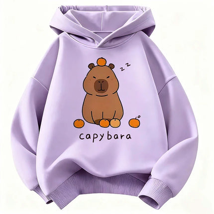Trendy Capybara Funny Children's Hoodie Sweatshirt Cute Harajuku Hoody for Boys Girls Autumn Spring Casual Hoodies