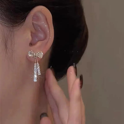 New Fashion Trend Unique Design Elegant Delicate Zircon Butterfly Tassel Earrings For Women Jewelry Wedding Party Premium Gifts