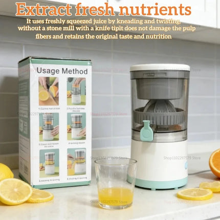 2026 New Upgrade Portable Electric Juicer USB Charging Fruit Blender Household Fruit Juice Separation Bidirectional Spiral Press