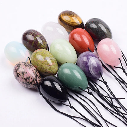 Wholesale Multiple Materials Jade Yoni Egg Women Kegel Exerciser Vaginal Muscles Tightening Ball Crystal Rose Quartz Eggs