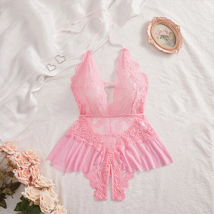 Plus Size Underwear Lace Bodysuit Women Nightgown
