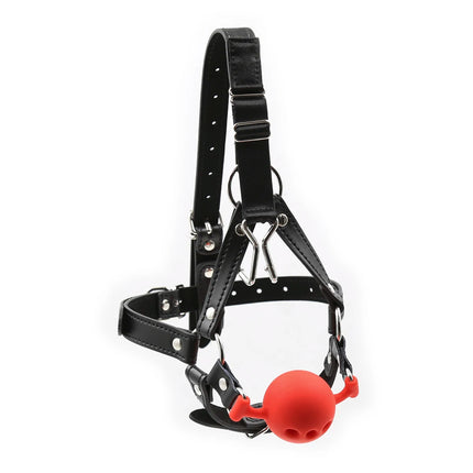 Couples Cosplay Open Mouth Gag BDSM Bondage Restraints Breathable Ring Harness Strap Fetish Silicone Gag Ball Sex Toys For Women