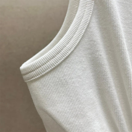 Women's t-shirts New twisted flower knotted sleeveless top for summer 2025 Elastic slim pure cotton women's vest corset crop top