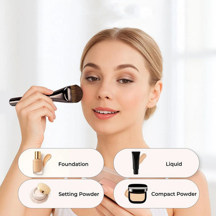 New 2Pcs Professional Foundation Makeup Brushes Soft Dense Hair for Blending Liquid, Cream Flawless Powder Makeup Beauty Tools