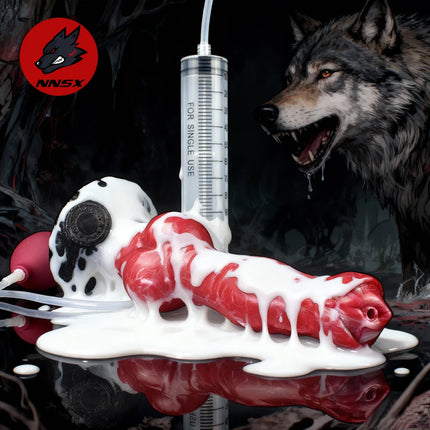 NNSX Ejaculation Dildo with Strong Sucker Wolf/Dog Anal Plug Silicone Adult Sex Toy Anal Dilator G-spot Massage Masturbation