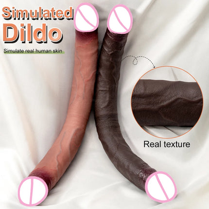 Overlength Double Dildos for Women Realistic Soft Penis Masturbator Anus Vagina Stimulate Long Dick Sex Toy for Lesbian