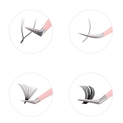 Eyelash Tweezers Pink Strawberry Stainless Steel Superhard Tweezers For Lash Extension High Precision Anti-Static Makeup Tweezer