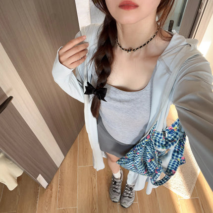 Women's Vest with Built-in Bra Pad Elastic Ribbed Square Collar Csole Tank Top ort Length  Color Versatile Summer F...