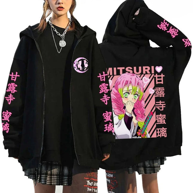 2026 Anime Style Printed Hooded Sweatshirt Cartoon Zipper Hooded Sweatshirt Men's Zipper Pullover Harajuku Sweatshirt