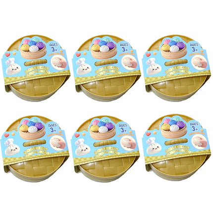 Colorful 6 Styles Glitter Dumpling Glitter Dumpling Squishy with Box Dumplings Sensory Squeeze Toy for Stress Relief Toys