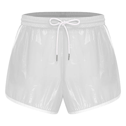 Mens Swimsuit Drawstring Seams Swim Shorts with Pockets Waterpoof Swimming Trunks Shorts Elastic Waistband Swimming Bathing Suit