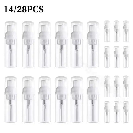 14/28PCS Transparent Empty eylelash foam pump bottle cream cleanser bubble plastic bottle mascara cleansing bottle