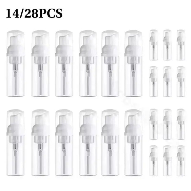 14/28PCS Transparent Empty eylelash foam pump bottle cream cleanser bubble plastic bottle mascara cleansing bottle
