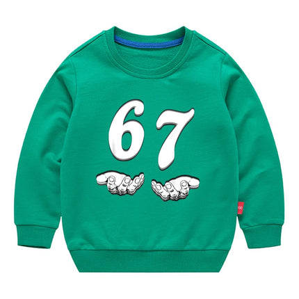 67 Six Seven Funny Digital Print Sweatshirt For Boys Girls 3-12Years Kids Cartoon Sports Hoodie Caual long Sleeve Tshirt