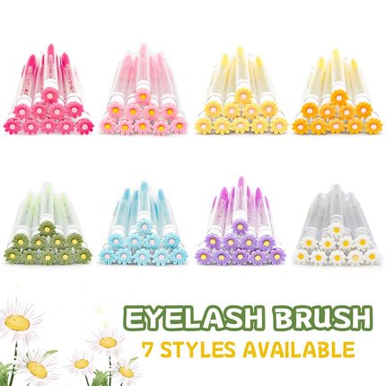 10/50Pcs Eyelash Brush Tubes With Crystal Lash Mascara Wands Eyebrow Comb Spoolies Container Lash Brush Applicators Makeup Tools