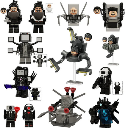 KDL821 KDL822 KDL823 KDL826 Toilet Man TV Man Building Blocks Miniature Ornament Toy Micro Ornament Model Assembly Kit