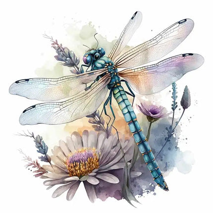 M739 Beautiful flowers and Dragonfly Insect Wall Sticker Kids Room Bedroom Home Decoration Wallpaper Self Adhesive Decals