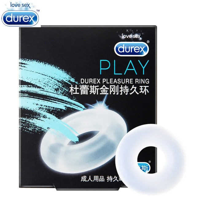 Durex Penis Ring Reusable Silicone Men Penis Enlargement Bdsm Bondage Lock Delay Ejaculation Sex Toy Erotic Products Adult Games