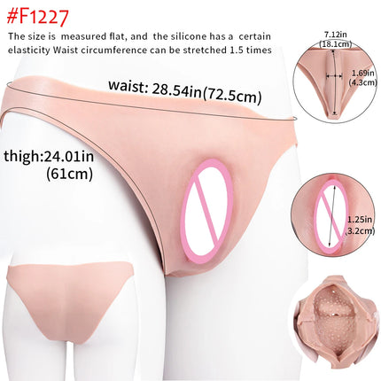 FAAK Silicone Crossdresser Thong Panty Camel Toe Hiding Gaff Shaping Brief Insertable Sexy Fake Pussy Vagina Underwear