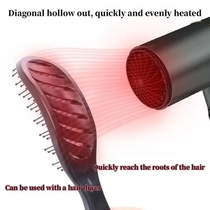 Salon Massager Comb Brush Detangling Drying Brush Anti Static Hollow Out Brush Scalp Massage Combs Styling Curly Hair Brush