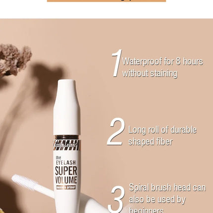 White Base Dense Curly Finalize Does Not Smudge Water Proof Mascara Makeup Cosmetic