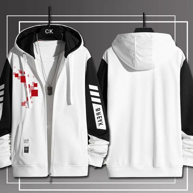 Game Danganronpa Print Hoodies for Men Casual Zip Up Hoodie Men's Sweatshirt Autumn Coat Men's Clothes Daily Clothing