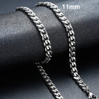 11mm Silver Cuban / 60cm 24inch