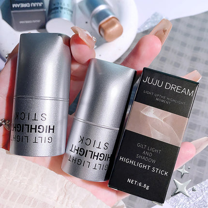 Clear highlighter stick, pearlescent fine shimmer, facial watery skin, natural contouring, brightening light and shadow highligh