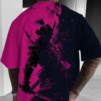 Men's and Women's Summer Fashion 3D Print Japanese Anime Printing T-shirt Casual Polyester Round Neck Casual Short Sleeve Tees