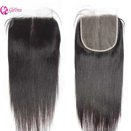 High-Quality 12A 5x5 Transparent Lace Closure 150% Density Straight Human Hair 8-18" Pre-Plucked Baby Hair Natural Color Capless