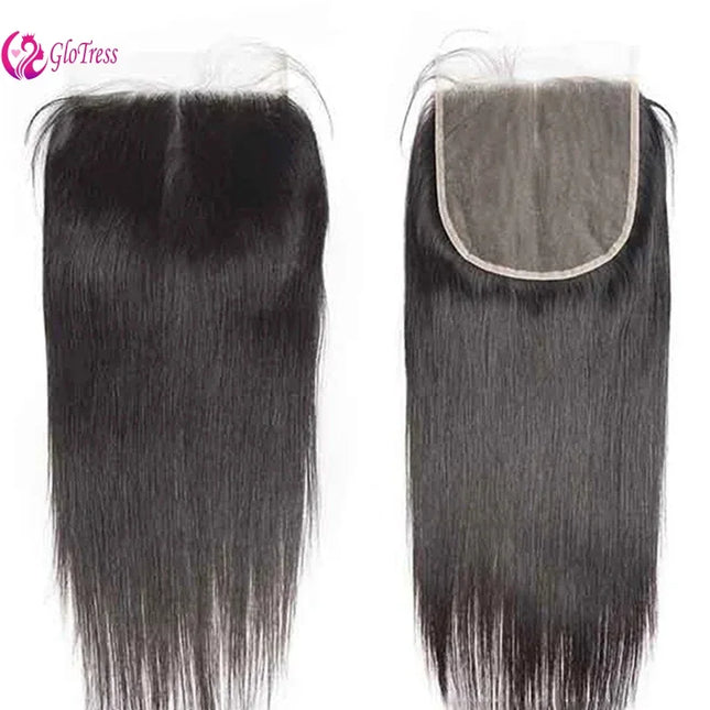 High-Quality 12A 5x5 Transparent Lace Closure 150% Density Straight Human Hair 8-18" Pre-Plucked Baby Hair Natural Color Capless