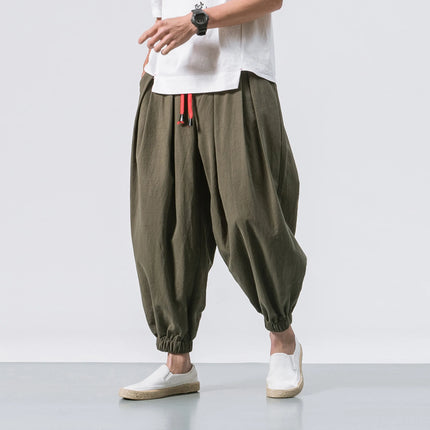 FGKKS New Oversize Men Loose Harem Pants Autumn Chinese Overweight Sweatpants Cotton Quality Casual Brand Trousers Male
