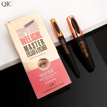 Liquid Eyeliner Pencil 4D Waterproof Mascara Set Cosmetics Eye Liner Thick Curling Mascara Eyebrow Pencil Eyes Makeup