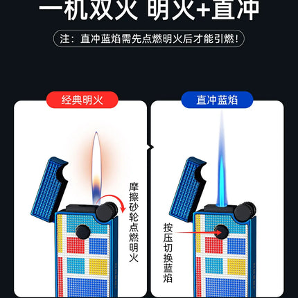 JOBON New Style Direct-jet Visible Transparent Gas Chamber Inflatable Lighter Windproof Men's Metal Cigarette Lighter Gift