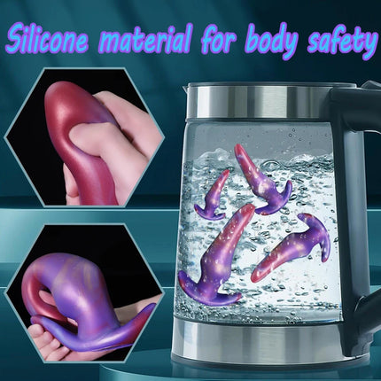 Purple Wearable Silicone Anal Plug G-Spot Stimulator Anti Drop Soft Anal Plugs Prostate Massage Liquid Silicone Huge Butt Plug