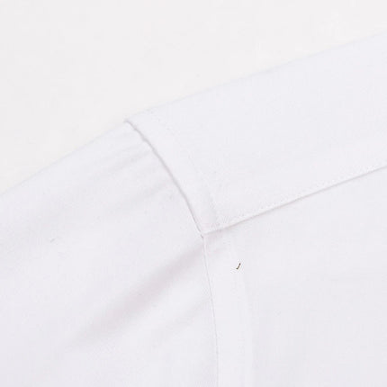 5XL Modal Polyester Fiber White Shirt Men's Long-Sleeved Casual Business Shirt Plus Size Big and Tall Easy Care