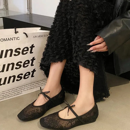 2026 Spring Lace Women Mary Jane Shoes Fashion Slip On Comfort Street Style Soft Sole Female Internal Elevation Dress Shoes