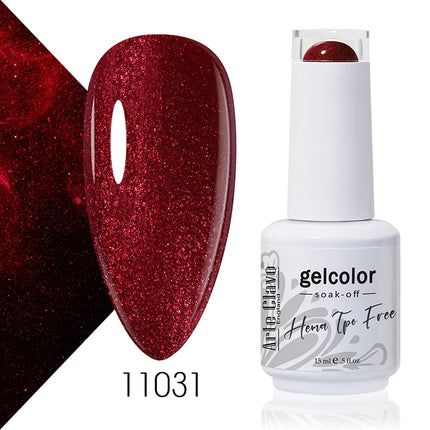 Arte Clavo Red Color Series Nail Polish UV Soak Off Varnish 15ml Manicure Nail Art Long-lasting Hema Tpo Free Gel Nail Polish