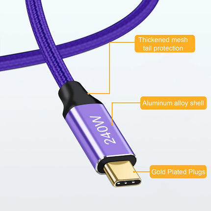 PD 240W USB Type C to Type C Fast Charging Cable For iPhone 15 Pro Max Samsung S24 23 22 Xiaomi Macbook Laptop 6A Charger Cable