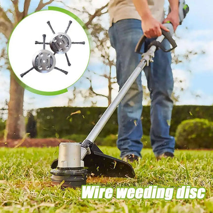 Universal Grass Trimmer Head Steel Wire Wheel Brush Disc Garden Trimmer Head Weed Weed Brush Cutter Head Lawn Mower For Garden