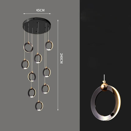 Modern home decoration crystal chandelier, stair Pendant lamp, living room Pendant lights, interior lighting