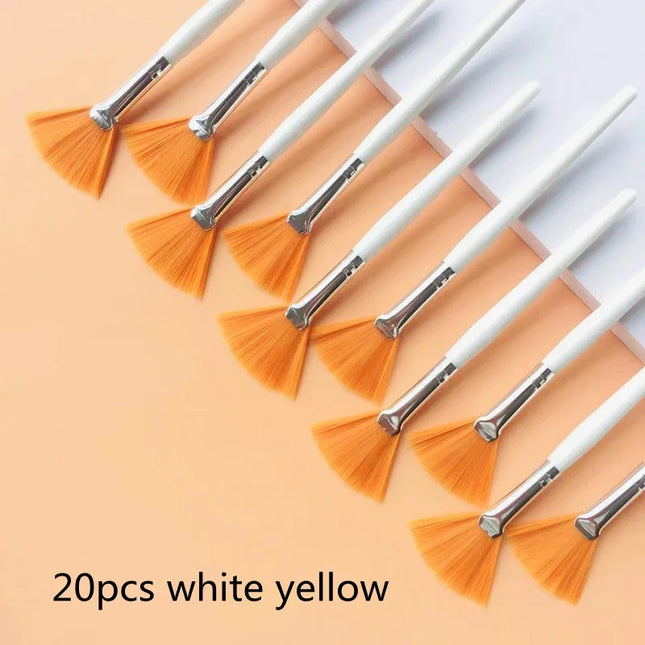 10/20/50pcs Durable Soft Fan Brush for Facials Makeup Applicator, Oil Control Facial Brush Cream Blending Salon Makeup Tools Kit