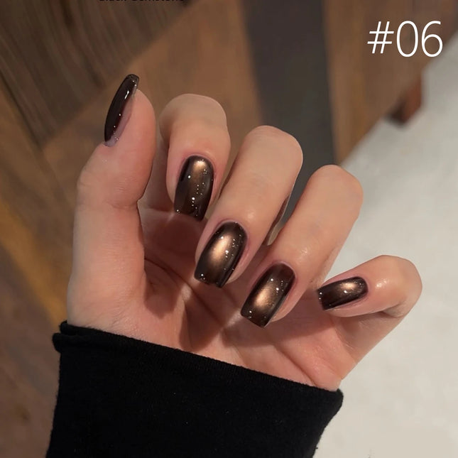 MIANEL 10ML 2026 New Black Gem Cat Eye Gel Polish Whitening Dark-Style Edgy Nail Polish with Glass Beads Nail Art