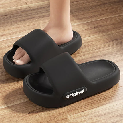 2025 Summer Platform Cloud Slippers Women Comfy Solid Color Soft Sole EVA Pillow Slides Woman Couple Non-Slip Beach Flip Flops